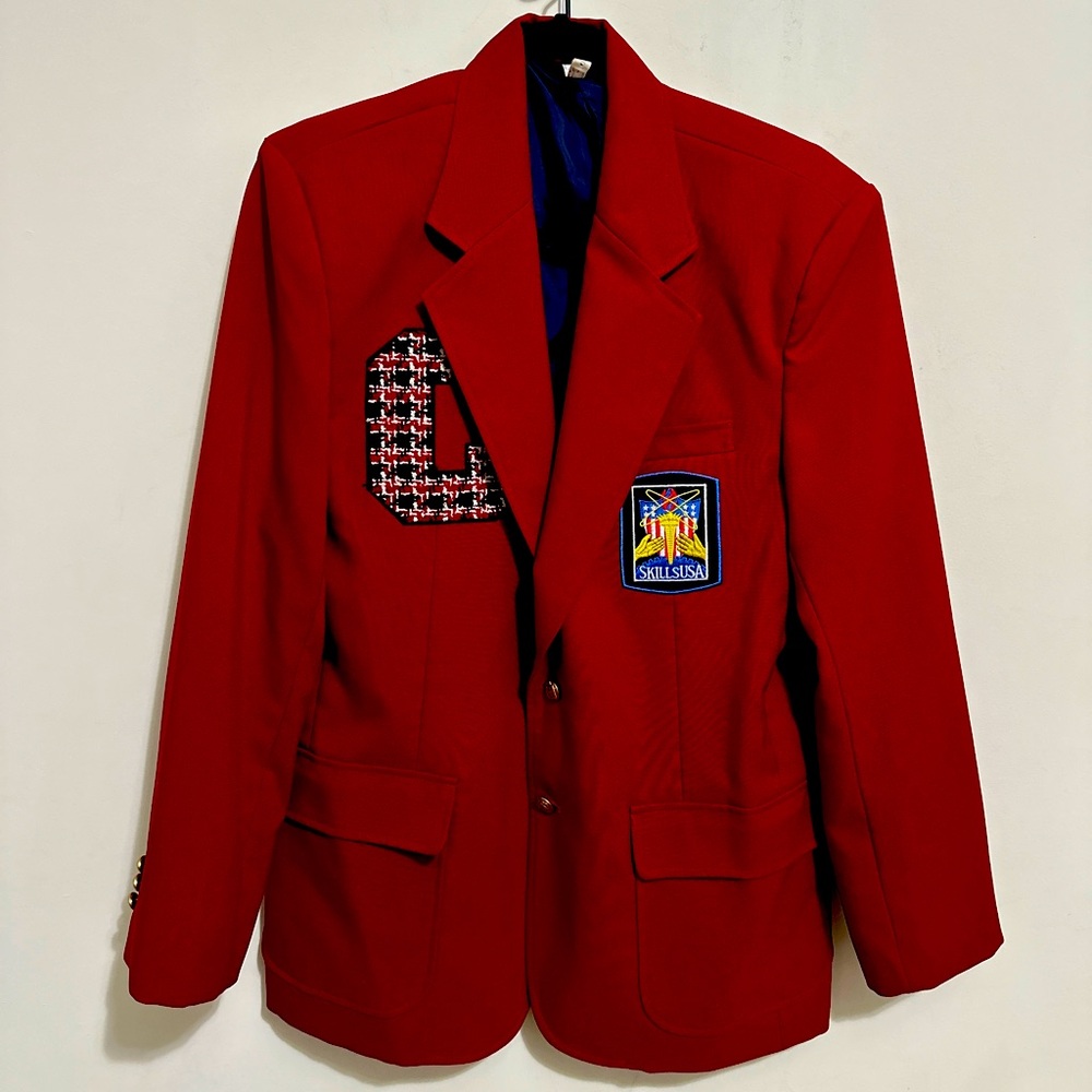 Vintage Crimson C Initial Patch Blazer Jacket Upc… - image 1